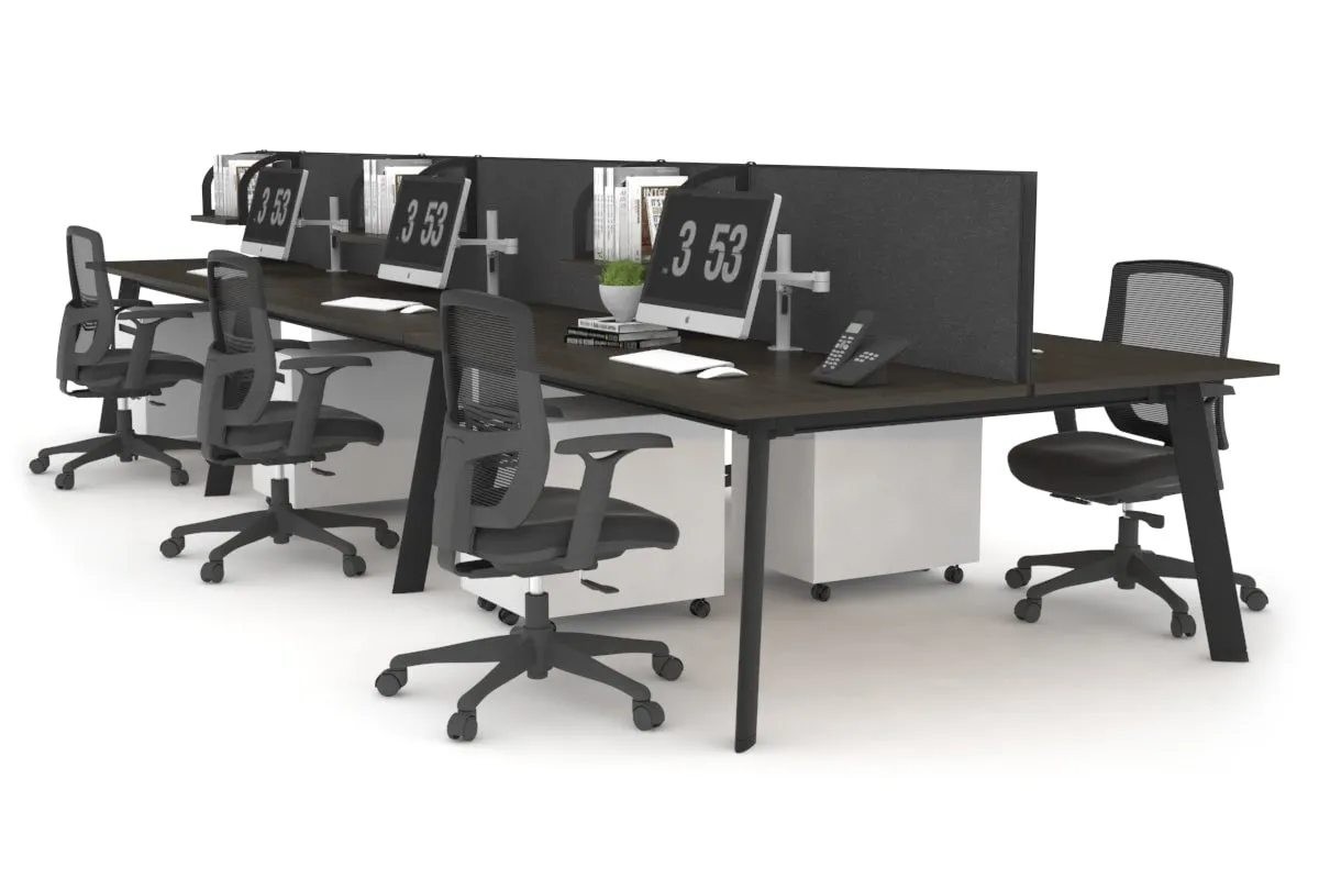 Switch - 6 Person Workstation Black Frame [1600L x 700W]