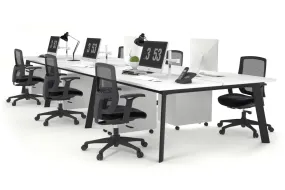 Switch - 6 Person Workstation Black Frame [1600L x 800W with Cable Scallop]
