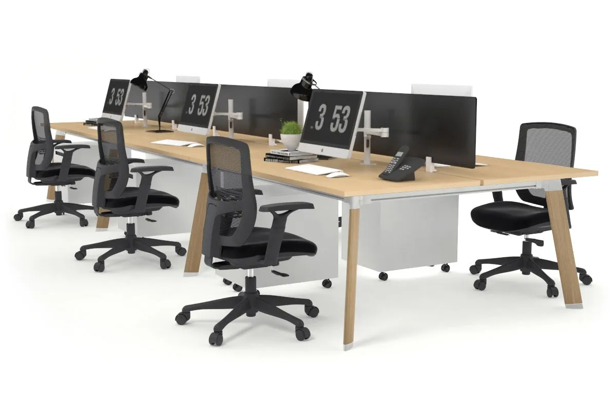 Switch - 6 Person Workstation Wood Imprint Frame [1200L x 800W with Cable Scallop]