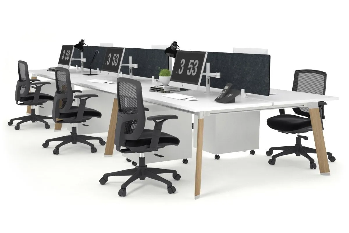 Switch - 6 Person Workstation Wood Imprint Frame [1200L x 800W with Cable Scallop]