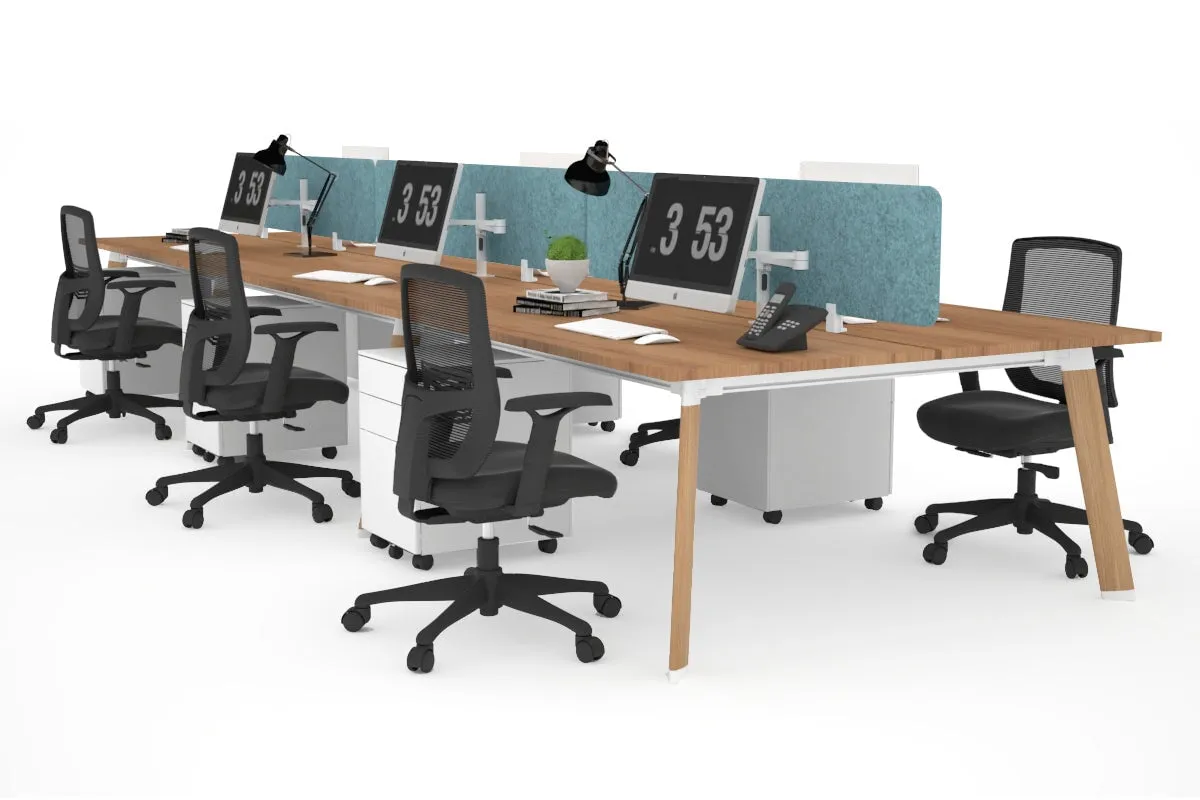 Switch - 6 Person Workstation Wood Imprint Frame [1200L x 800W with Cable Scallop]