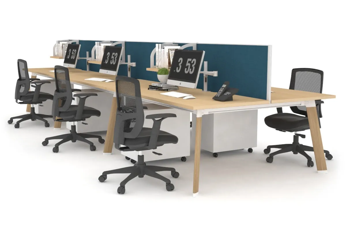Switch - 6 Person Workstation Wood Imprint Frame [1600L x 800W with Cable Scallop]