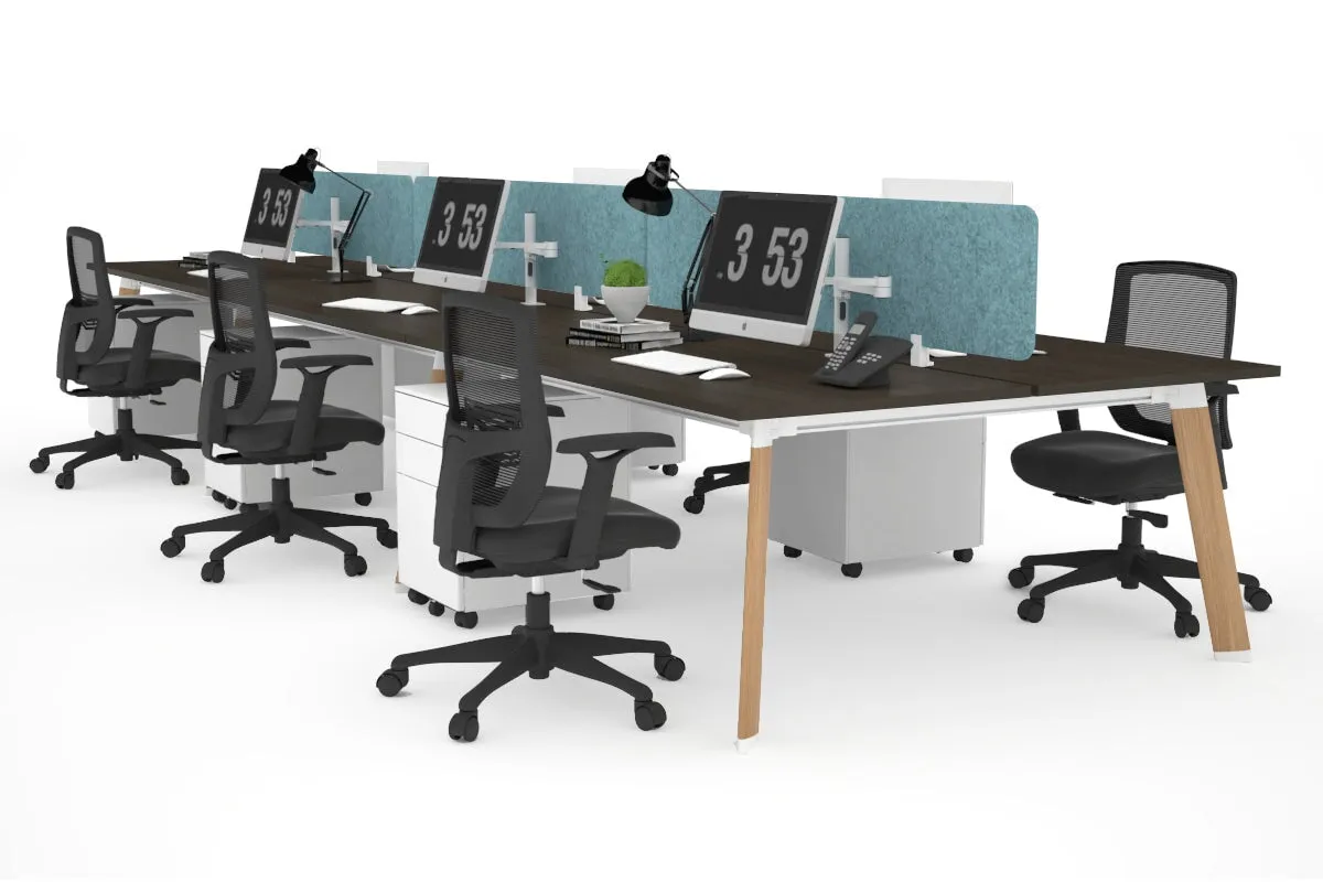 Switch - 6 Person Workstation Wood Imprint Frame [1600L x 800W with Cable Scallop]