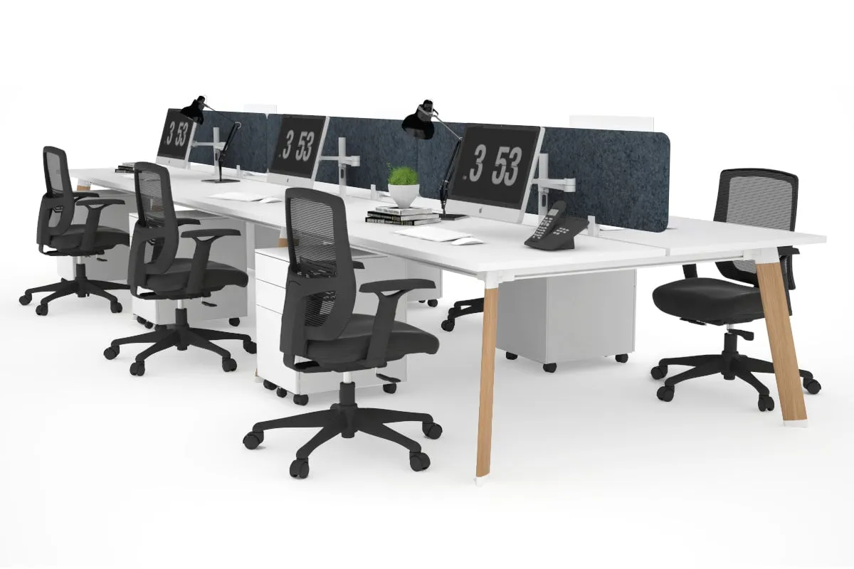 Switch - 6 Person Workstation Wood Imprint Frame [1600L x 800W with Cable Scallop]