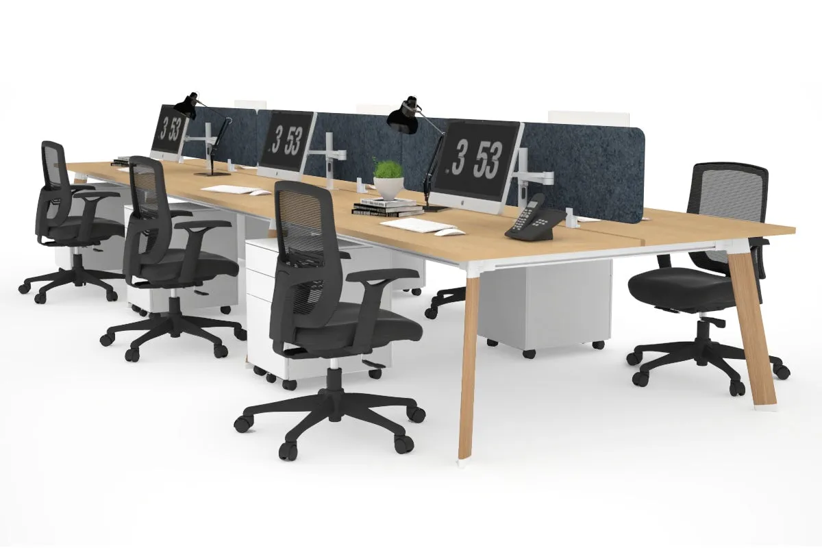 Switch - 6 Person Workstation Wood Imprint Frame [1600L x 800W with Cable Scallop]