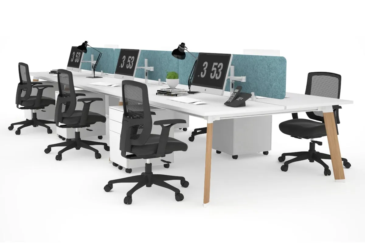 Switch - 6 Person Workstation Wood Imprint Frame [1600L x 800W with Cable Scallop]