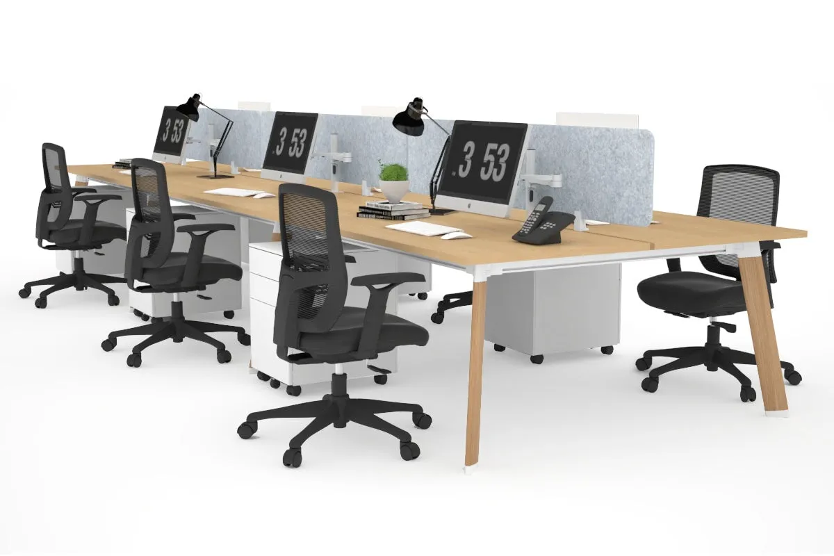 Switch - 6 Person Workstation Wood Imprint Frame [1600L x 800W with Cable Scallop]