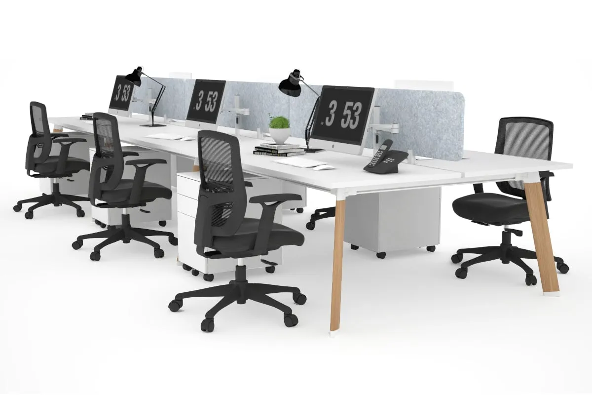 Switch - 6 Person Workstation Wood Imprint Frame [1600L x 800W with Cable Scallop]
