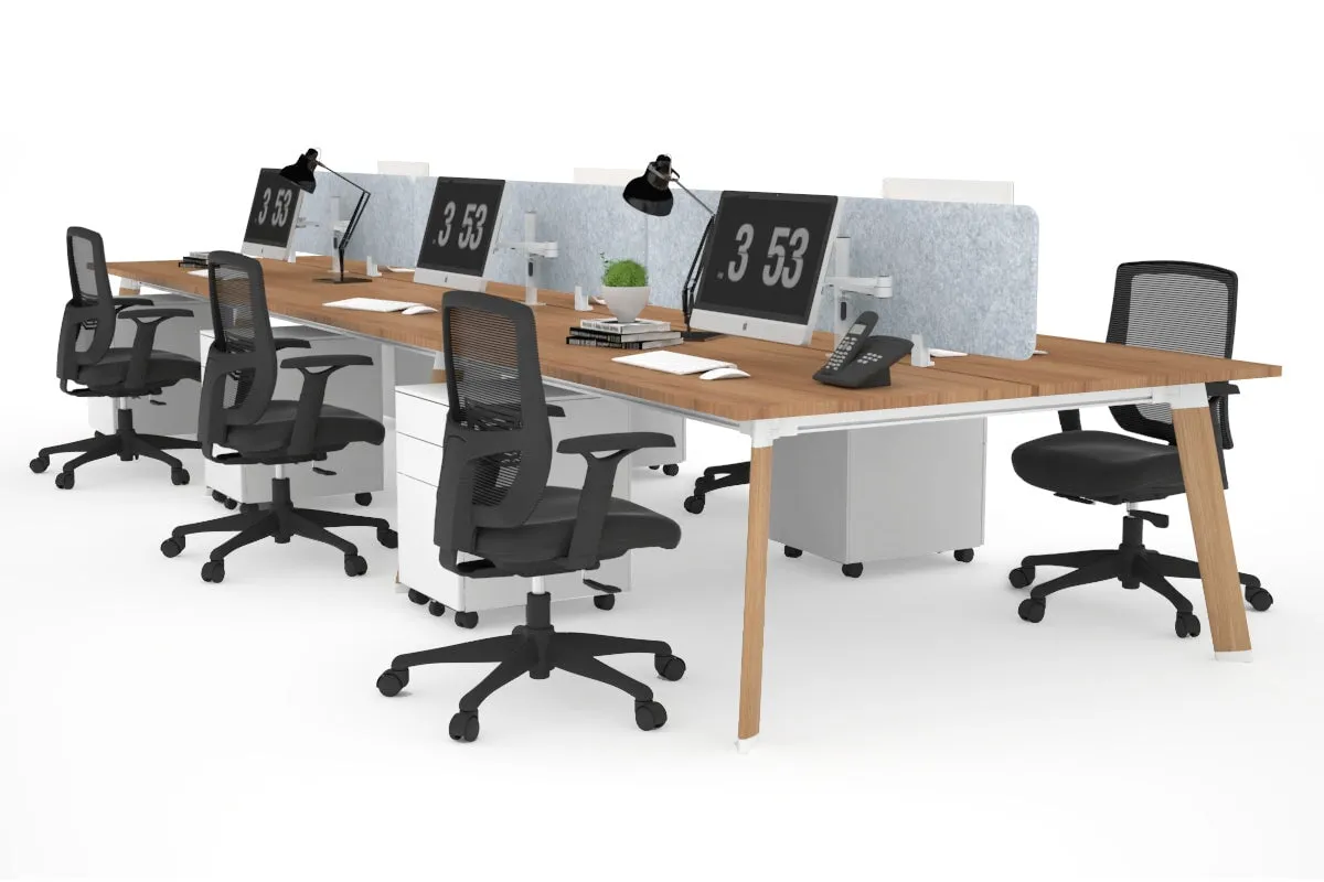 Switch - 6 Person Workstation Wood Imprint Frame [1600L x 800W with Cable Scallop]