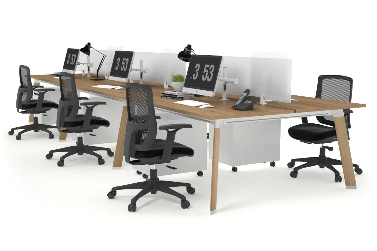 Switch - 6 Person Workstation Wood Imprint Frame [1600L x 800W with Cable Scallop]