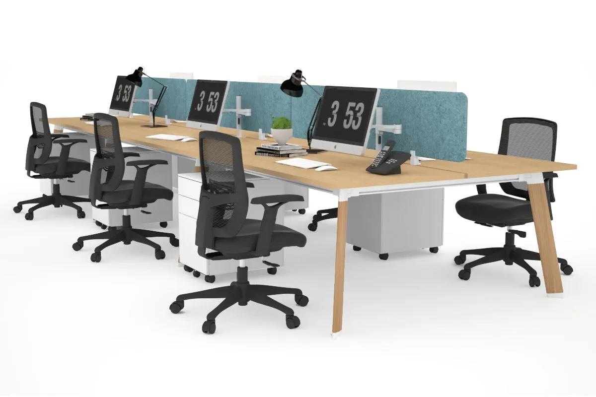 Switch - 6 Person Workstation Wood Imprint Frame [1600L x 800W with Cable Scallop]