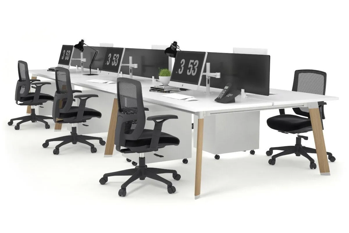 Switch - 6 Person Workstation Wood Imprint Frame [1600L x 800W with Cable Scallop]