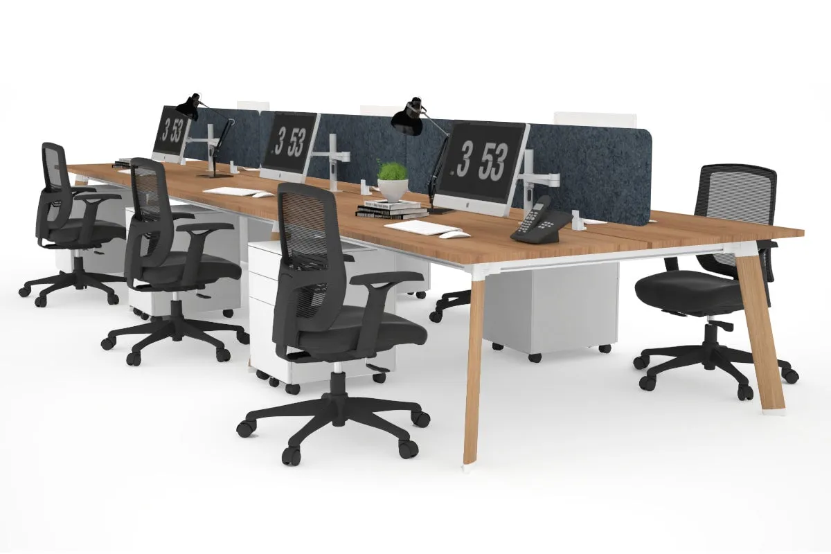 Switch - 6 Person Workstation Wood Imprint Frame [1600L x 800W with Cable Scallop]
