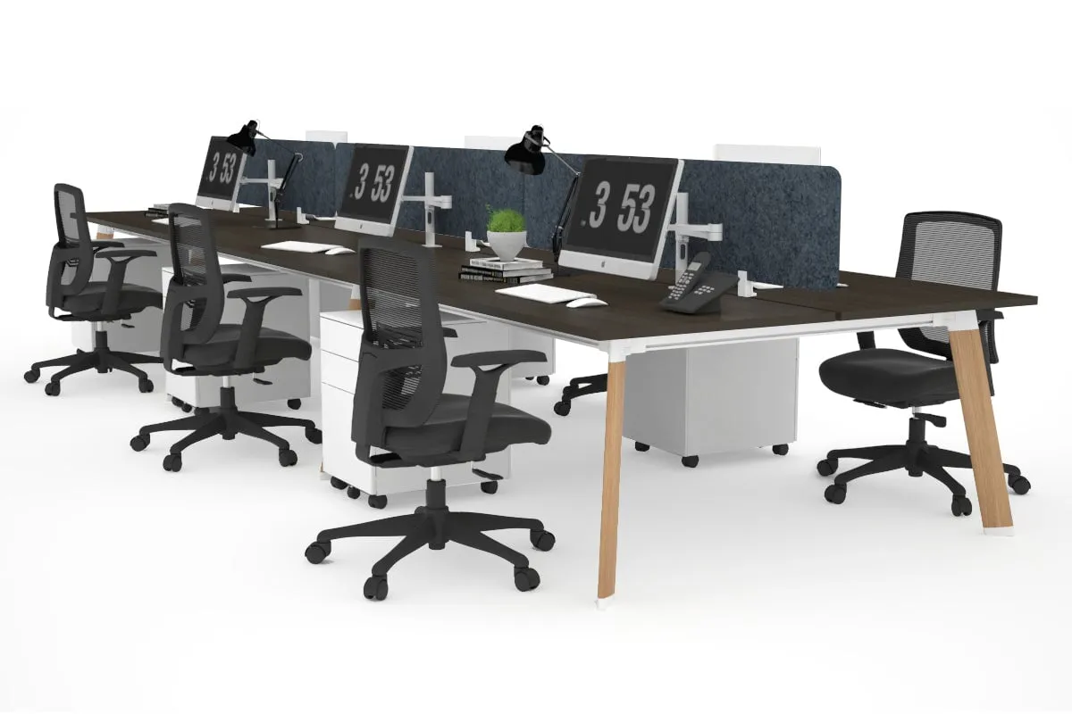 Switch - 6 Person Workstation Wood Imprint Frame [1600L x 800W with Cable Scallop]