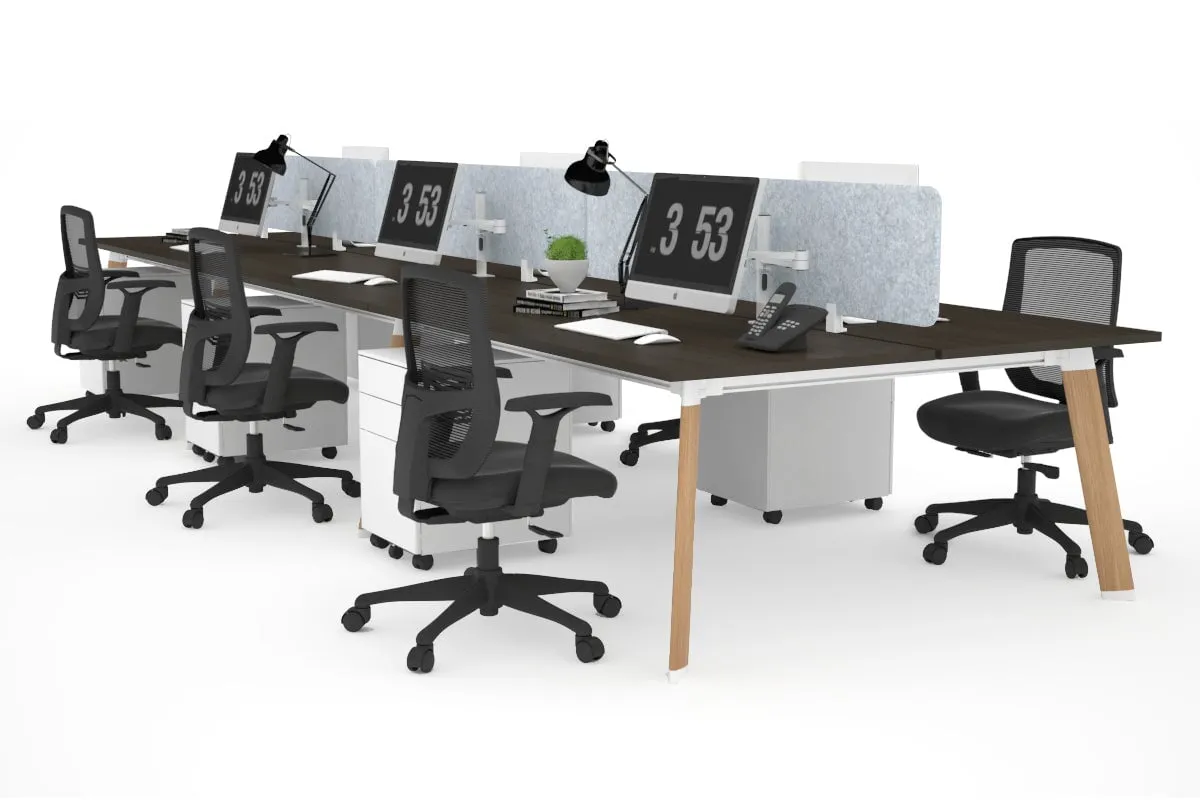 Switch - 6 Person Workstation Wood Imprint Frame [1600L x 800W with Cable Scallop]