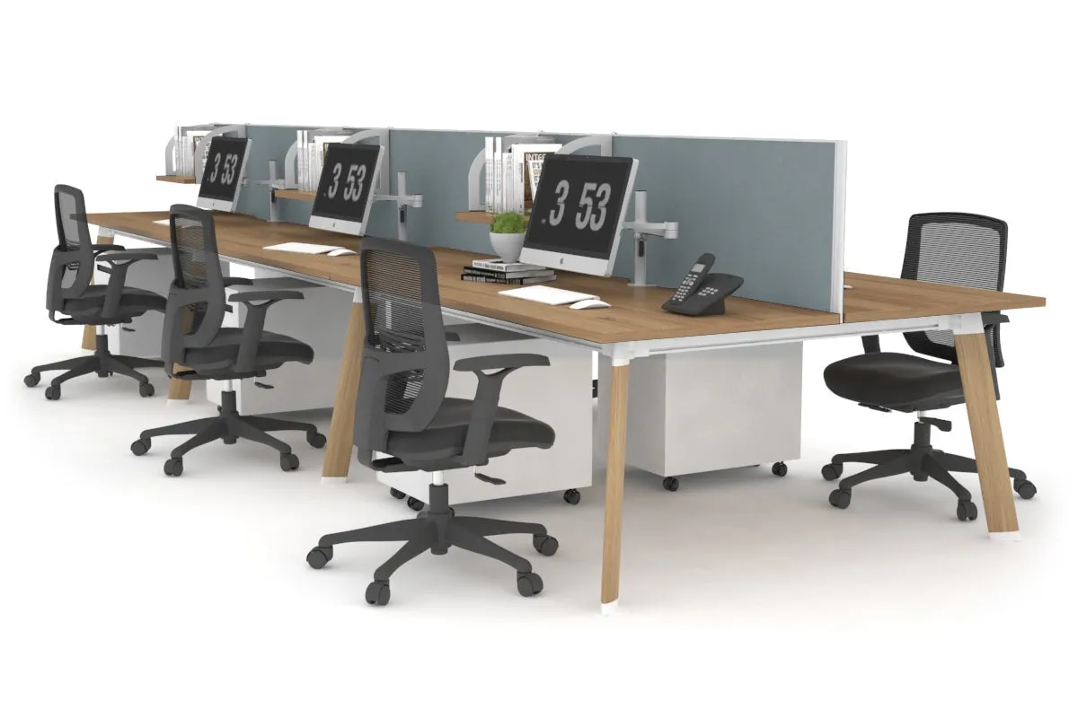 Switch - 6 Person Workstation Wood Imprint Frame [1800L x 800W with Cable Scallop]