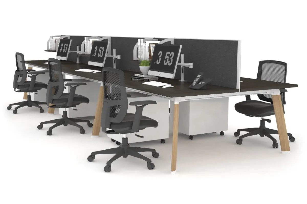 Switch - 6 Person Workstation Wood Imprint Frame [1800L x 800W with Cable Scallop]