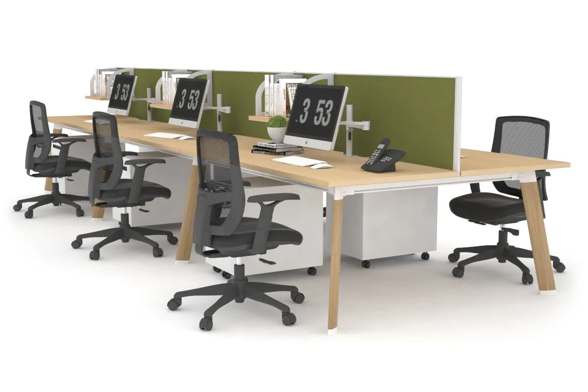 Switch - 6 Person Workstation Wood Imprint Frame [1800L x 800W with Cable Scallop]