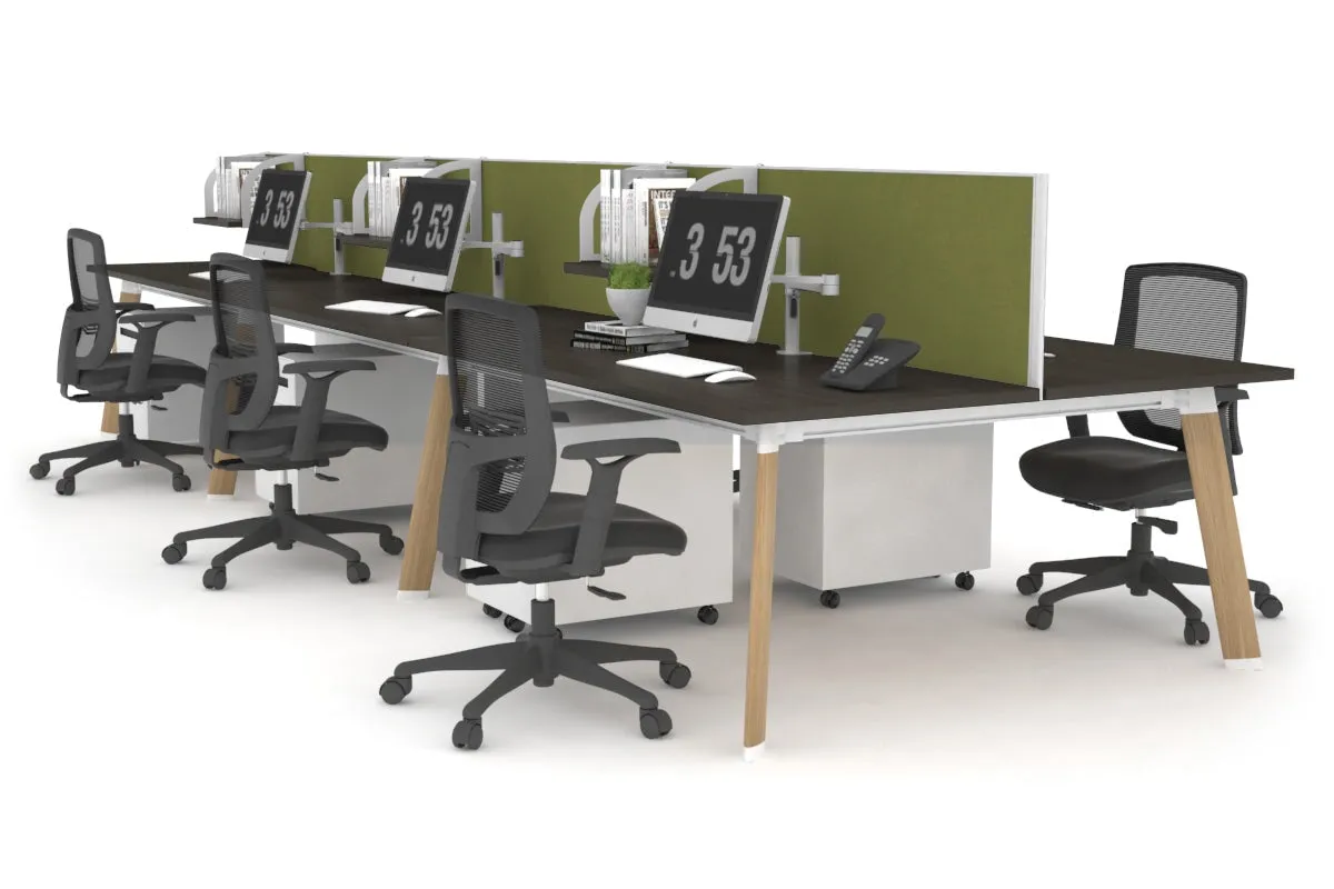 Switch - 6 Person Workstation Wood Imprint Frame [1800L x 800W with Cable Scallop]