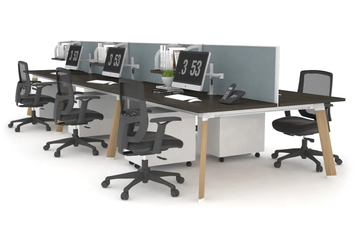 Switch - 6 Person Workstation Wood Imprint Frame [1800L x 800W with Cable Scallop]