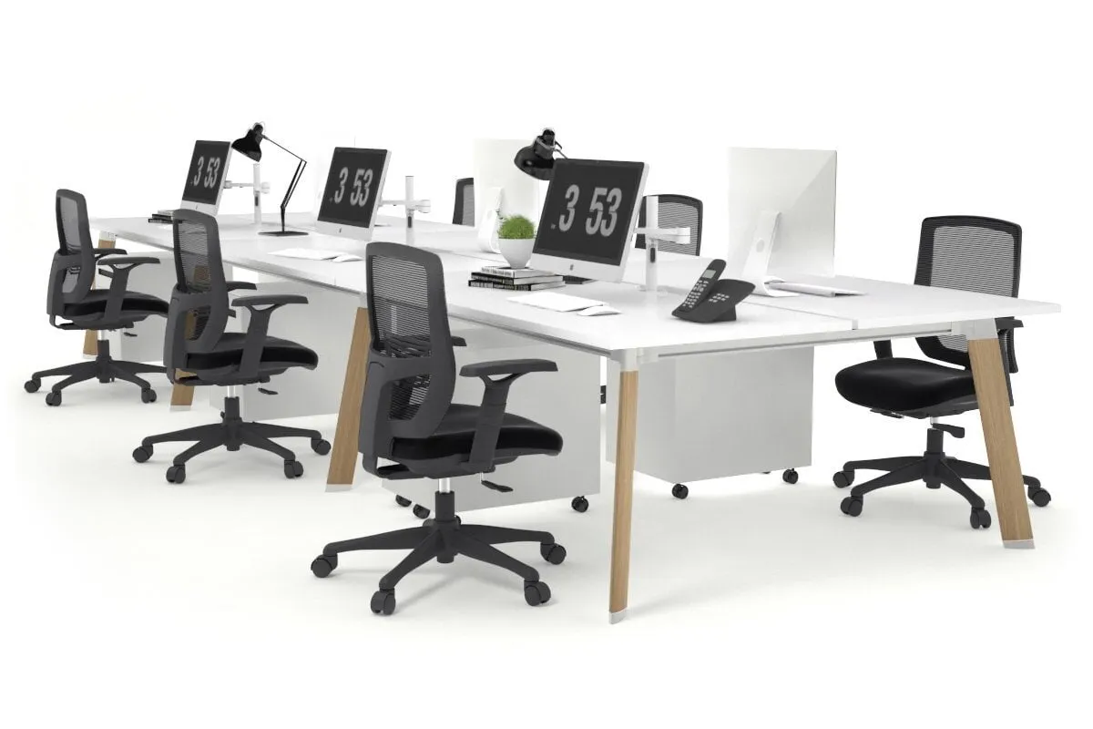 Switch - 6 Person Workstation Wood Imprint Frame [1800L x 800W with Cable Scallop]
