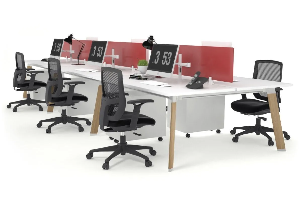 Switch - 6 Person Workstation Wood Imprint Frame [1800L x 800W with Cable Scallop]