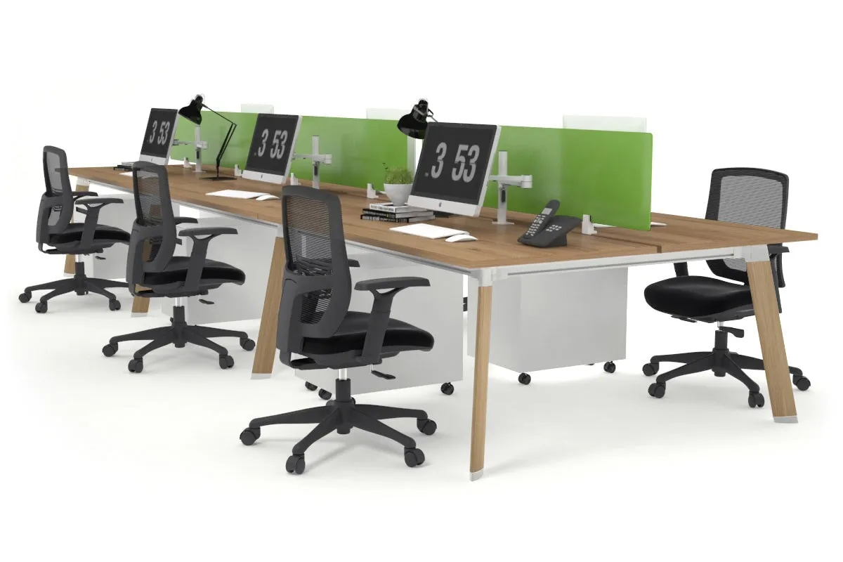 Switch - 6 Person Workstation Wood Imprint Frame [1800L x 800W with Cable Scallop]