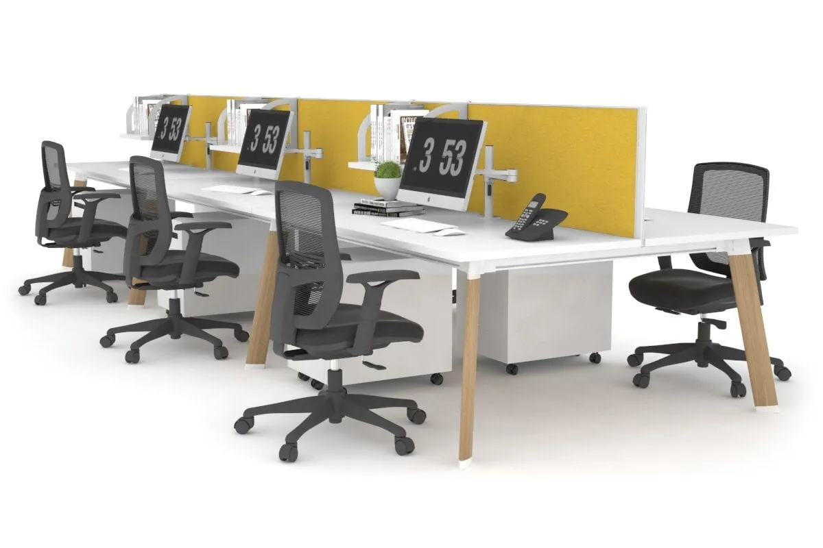 Switch - 6 Person Workstation Wood Imprint Frame [1800L x 800W with Cable Scallop]