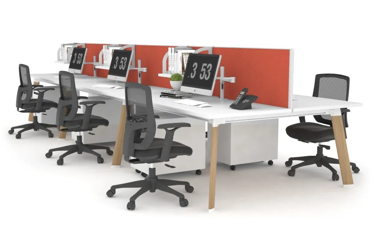 Switch - 6 Person Workstation Wood Imprint Frame [1800L x 800W with Cable Scallop]