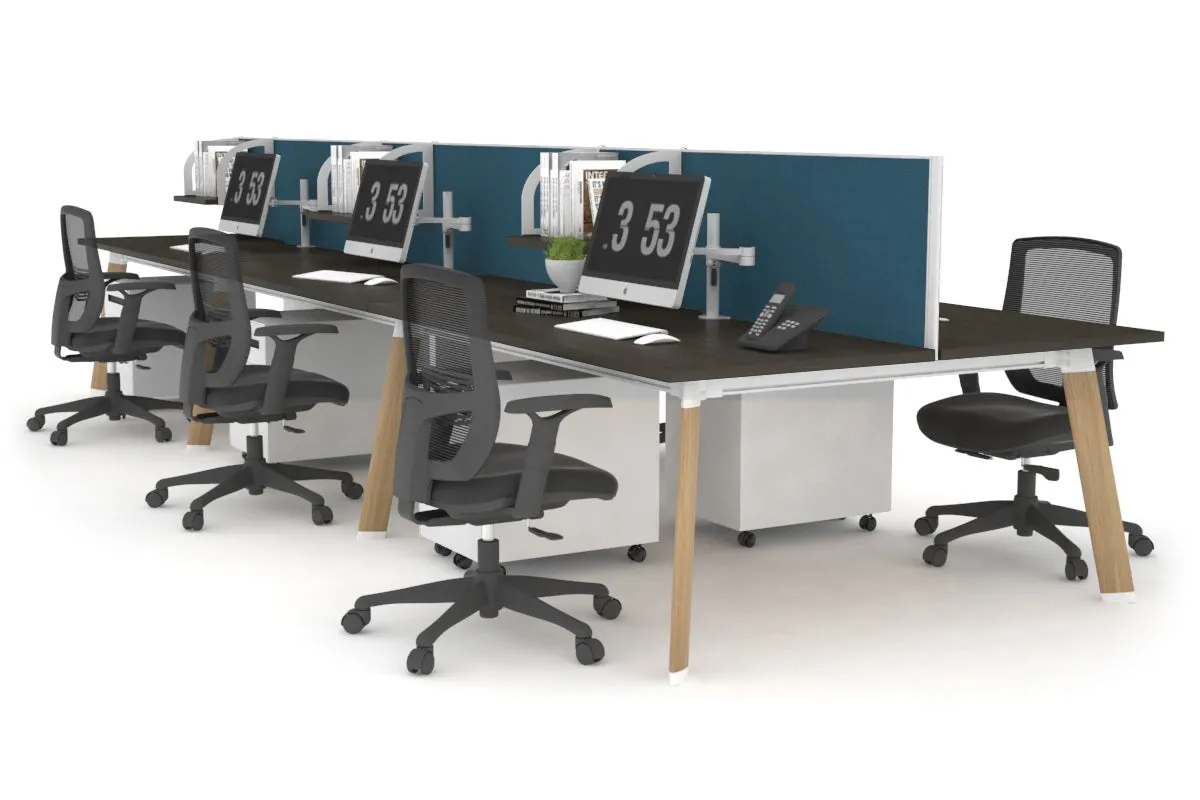 Switch - 6 Person Workstation Wood Imprint Frame [1800L x 800W with Cable Scallop]
