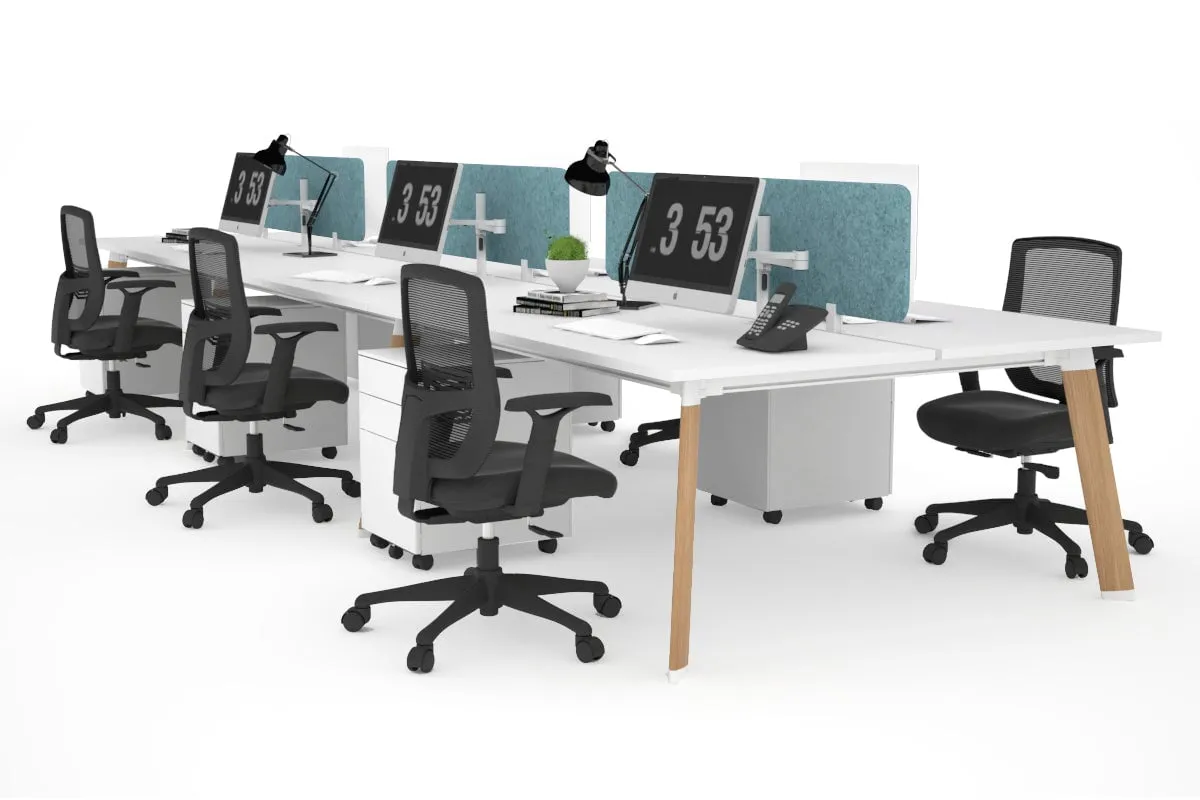 Switch - 6 Person Workstation Wood Imprint Frame [1800L x 800W with Cable Scallop]
