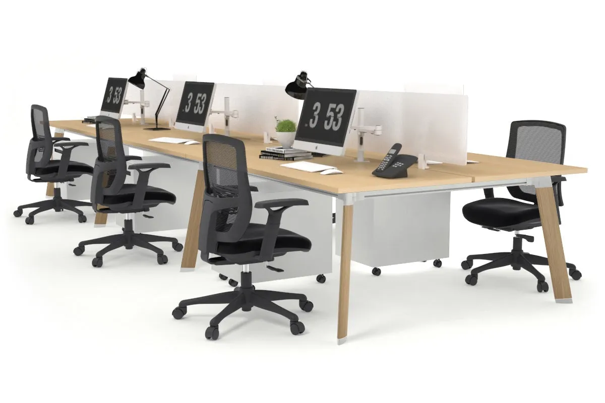 Switch - 6 Person Workstation Wood Imprint Frame [1800L x 800W with Cable Scallop]