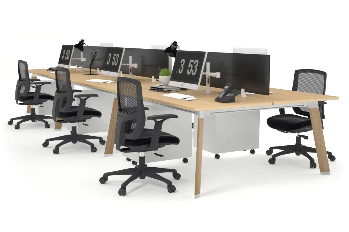 Switch - 6 Person Workstation Wood Imprint Frame [1800L x 800W with Cable Scallop]