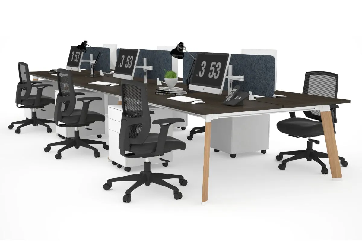 Switch - 6 Person Workstation Wood Imprint Frame [1800L x 800W with Cable Scallop]