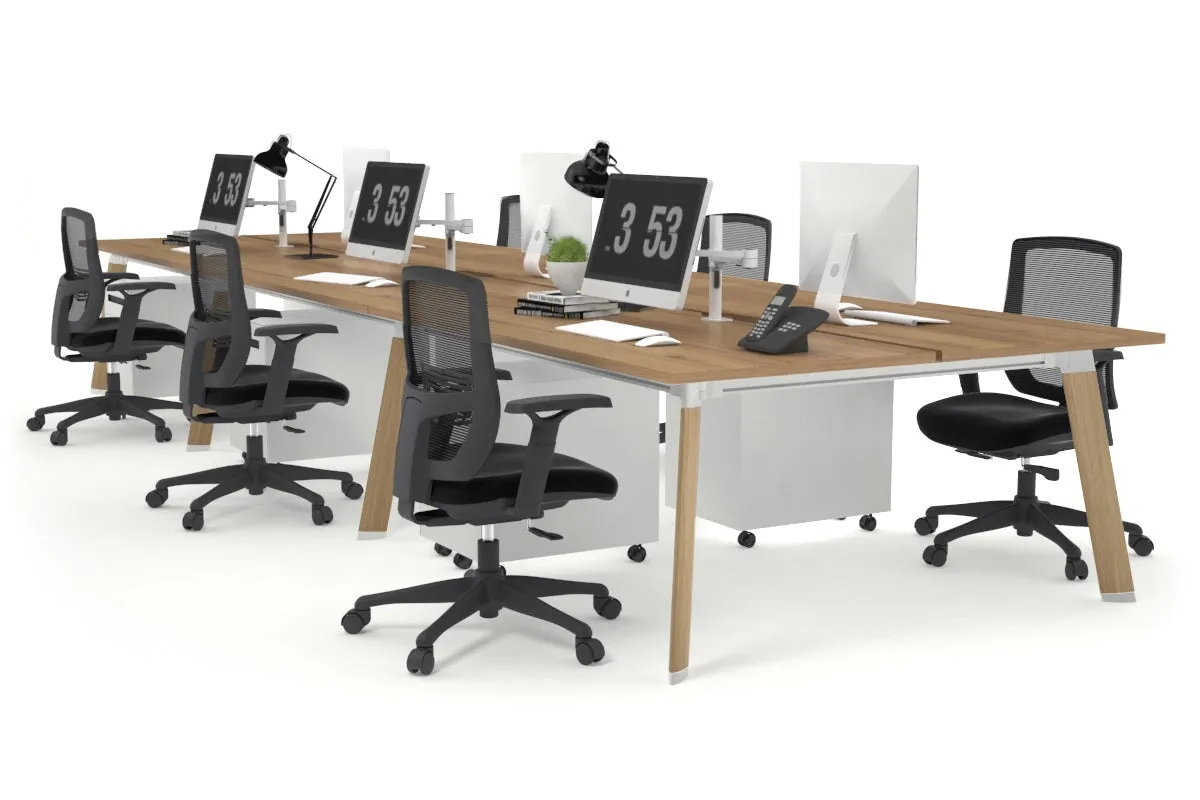 Switch - 6 Person Workstation Wood Imprint Frame [1800L x 800W with Cable Scallop]