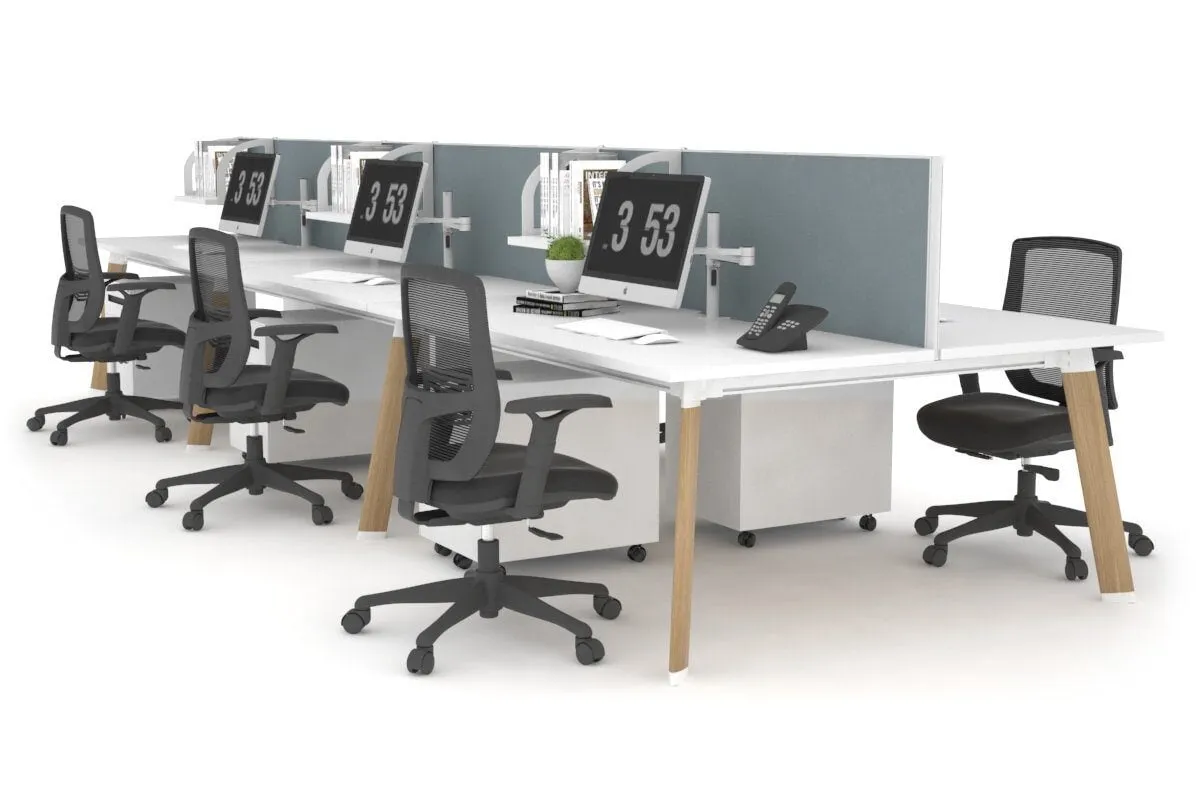 Switch - 6 Person Workstation Wood Imprint Frame [1800L x 800W with Cable Scallop]