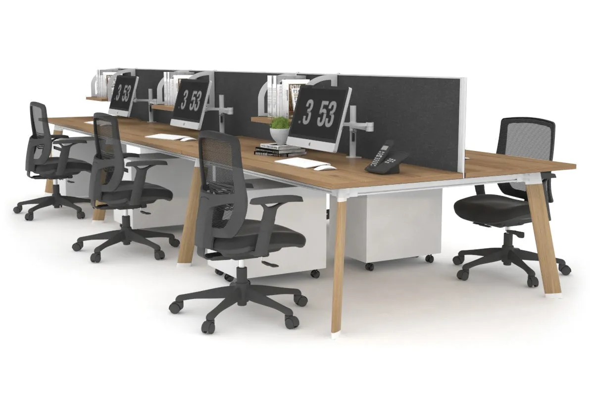 Switch - 6 Person Workstation Wood Imprint Frame [1800L x 800W with Cable Scallop]