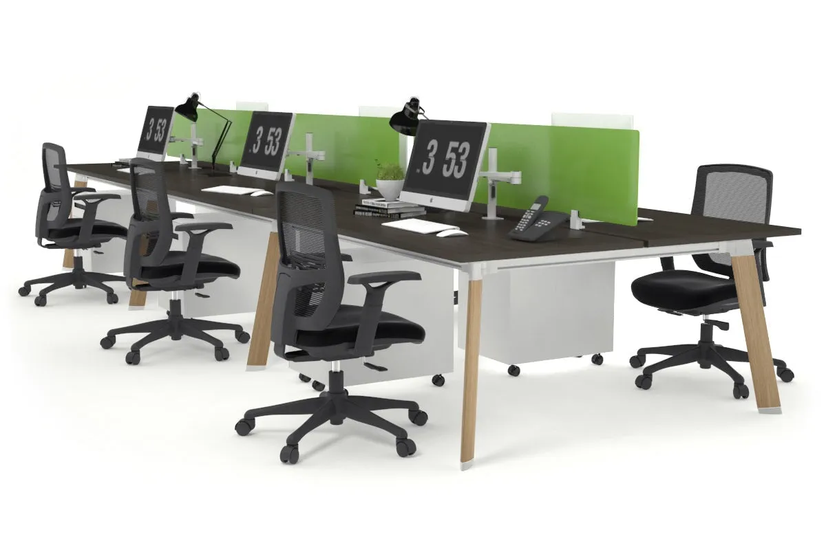 Switch - 6 Person Workstation Wood Imprint Frame [1800L x 800W with Cable Scallop]