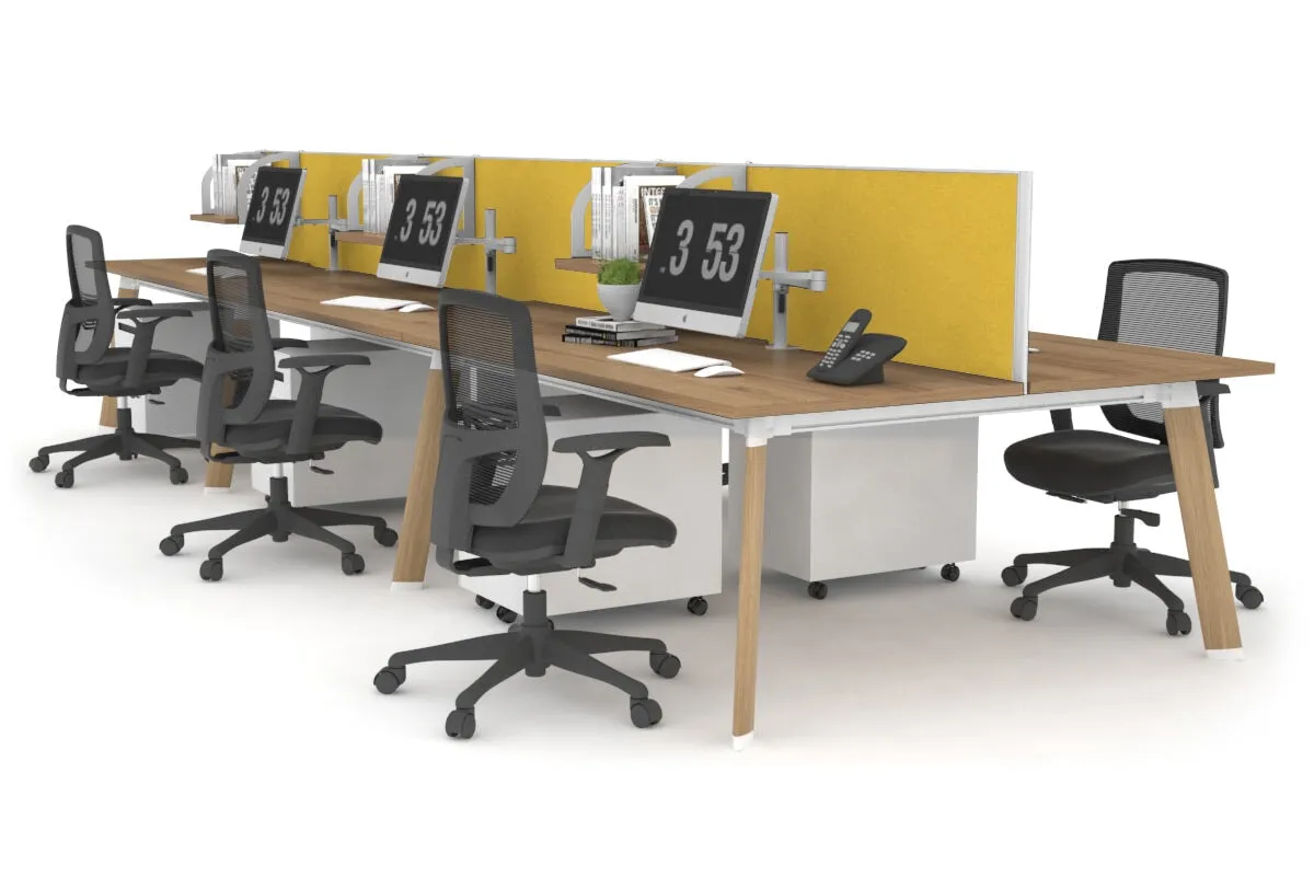 Switch - 6 Person Workstation Wood Imprint Frame [1800L x 800W with Cable Scallop]