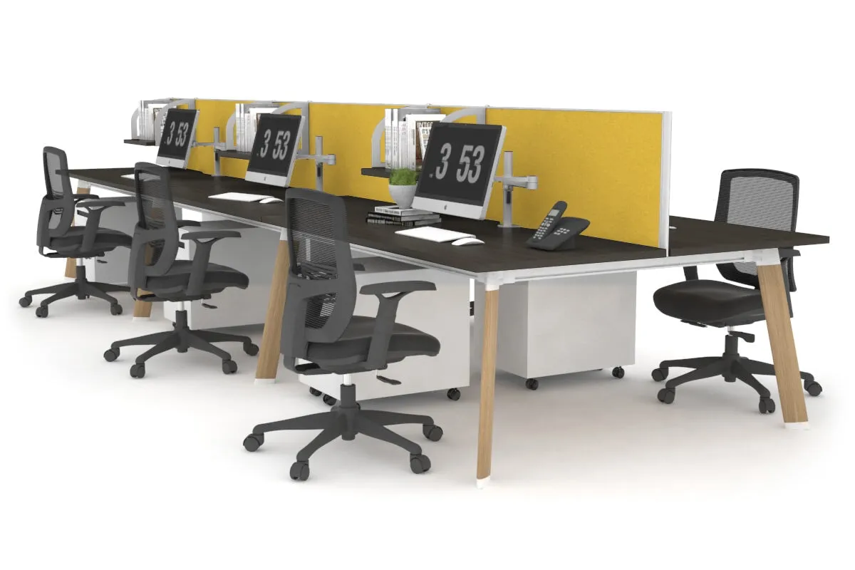 Switch - 6 Person Workstation Wood Imprint Frame [1800L x 800W with Cable Scallop]