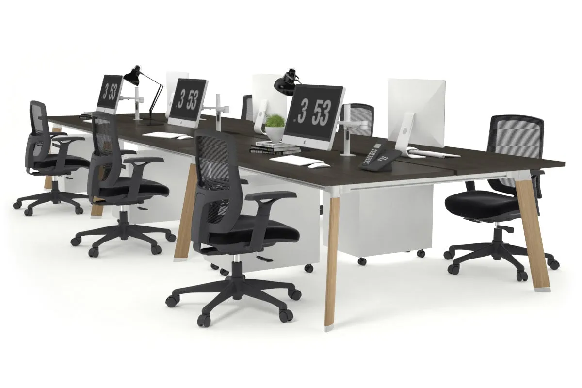 Switch - 6 Person Workstation Wood Imprint Frame [1800L x 800W with Cable Scallop]