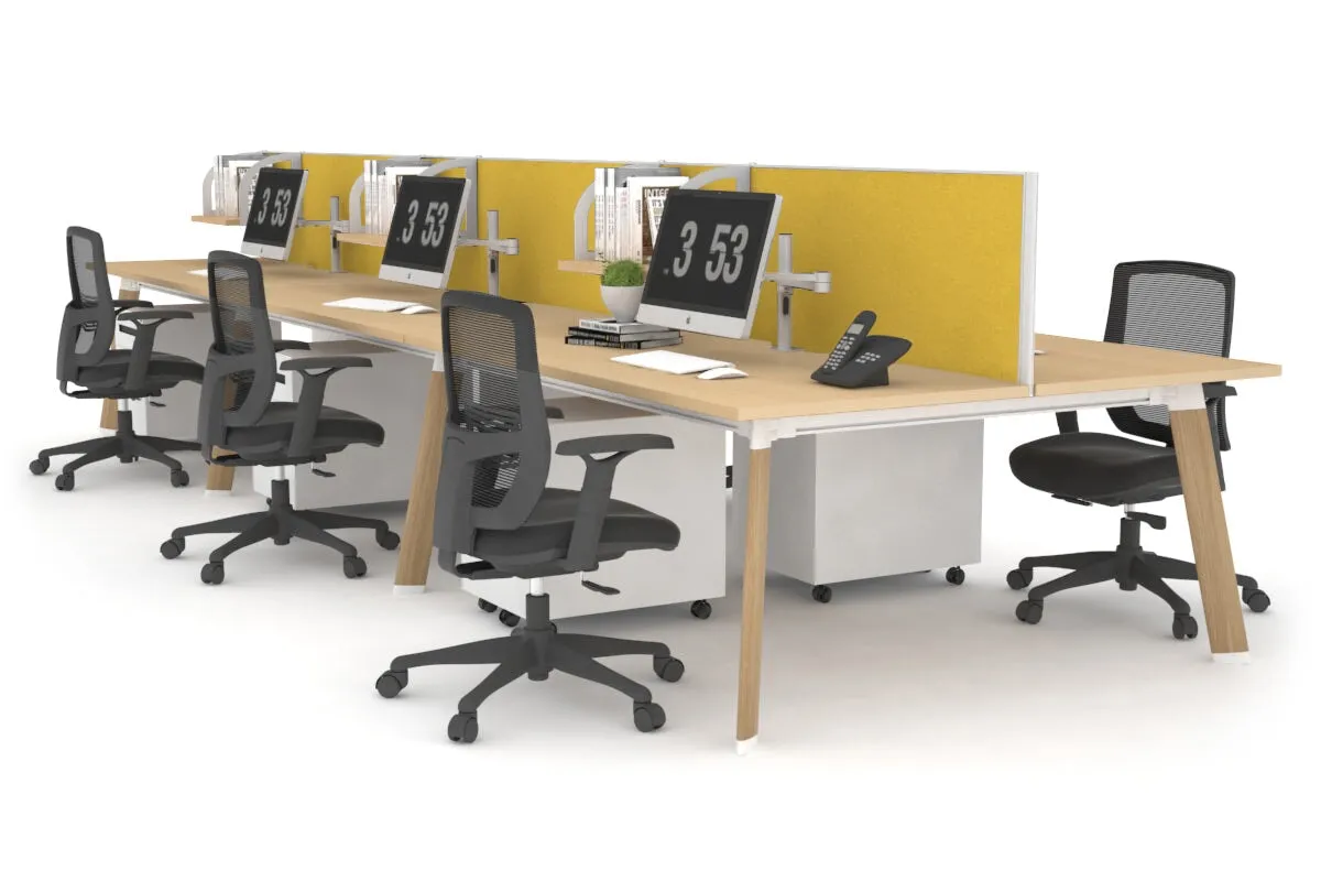 Switch - 6 Person Workstation Wood Imprint Frame [1800L x 800W with Cable Scallop]