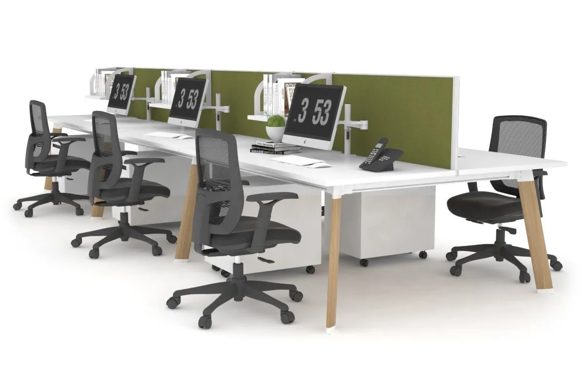 Switch - 6 Person Workstation Wood Imprint Frame [1800L x 800W with Cable Scallop]