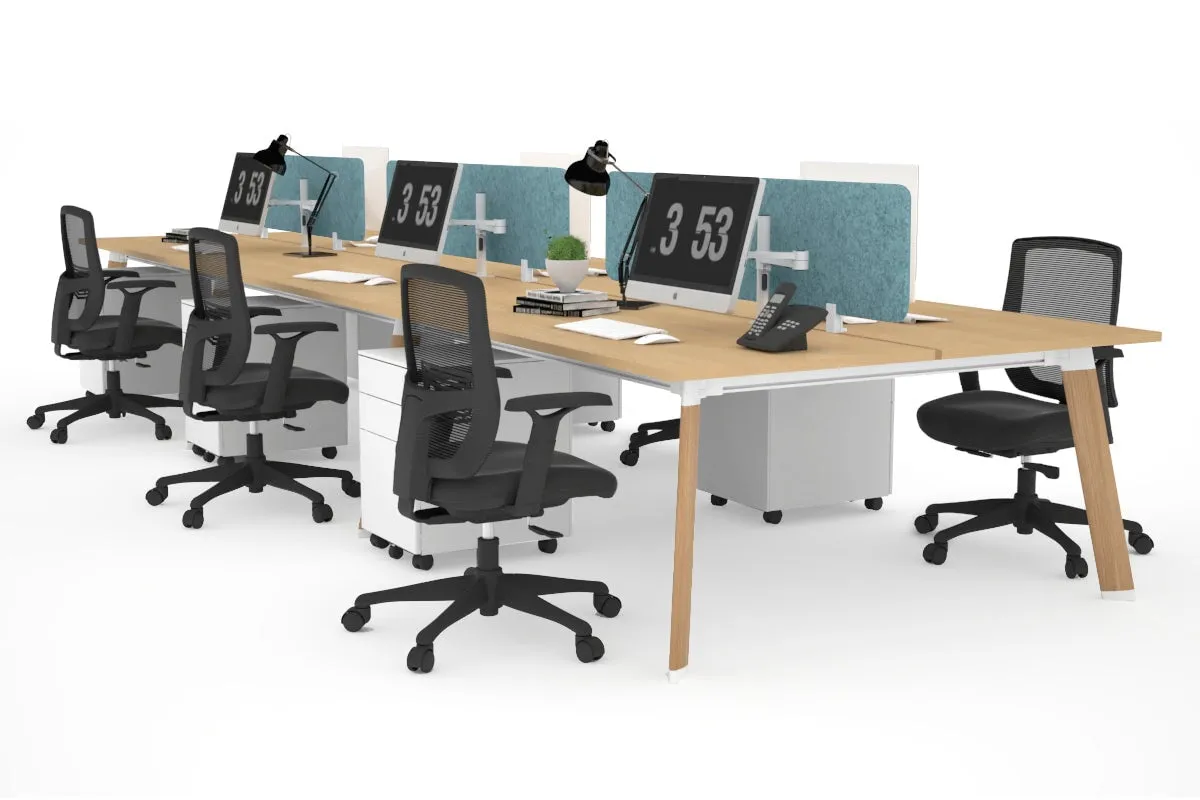 Switch - 6 Person Workstation Wood Imprint Frame [1800L x 800W with Cable Scallop]