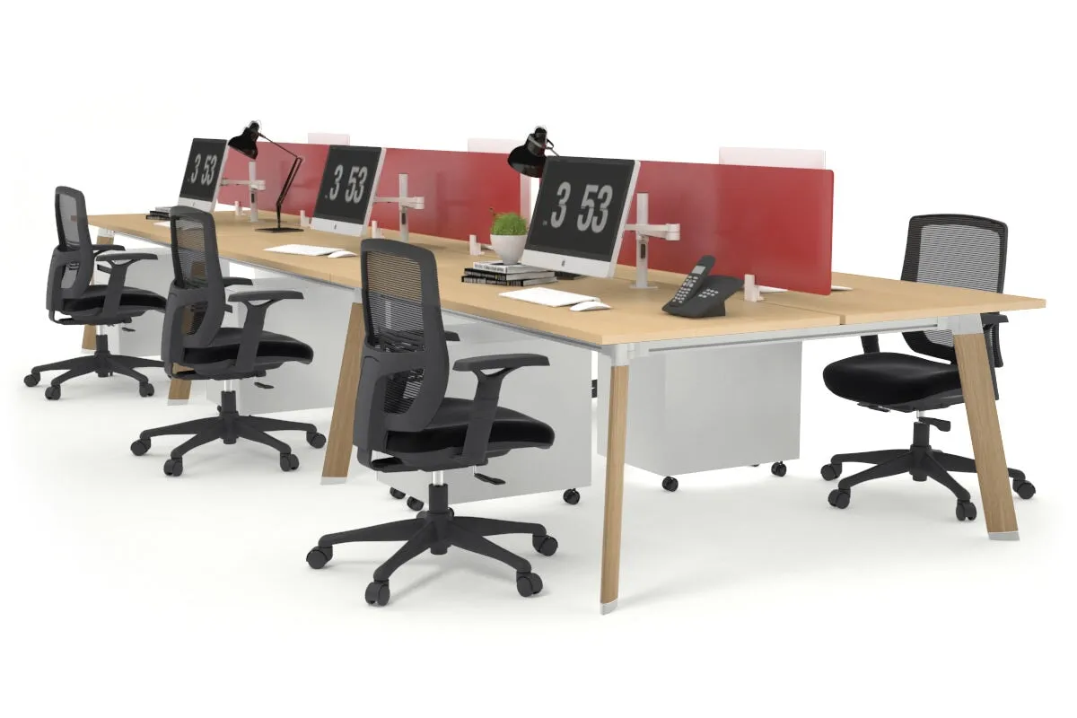 Switch - 6 Person Workstation Wood Imprint Frame [1800L x 800W with Cable Scallop]