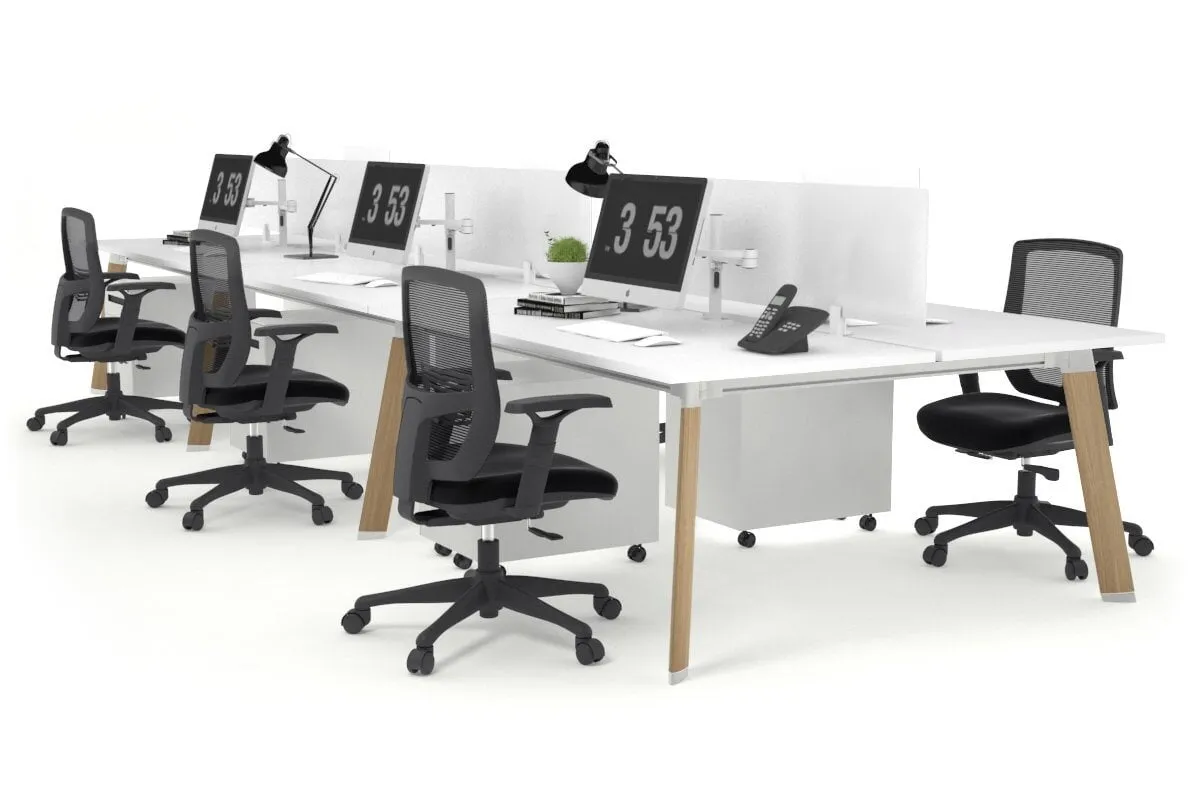 Switch - 6 Person Workstation Wood Imprint Frame [1800L x 800W with Cable Scallop]