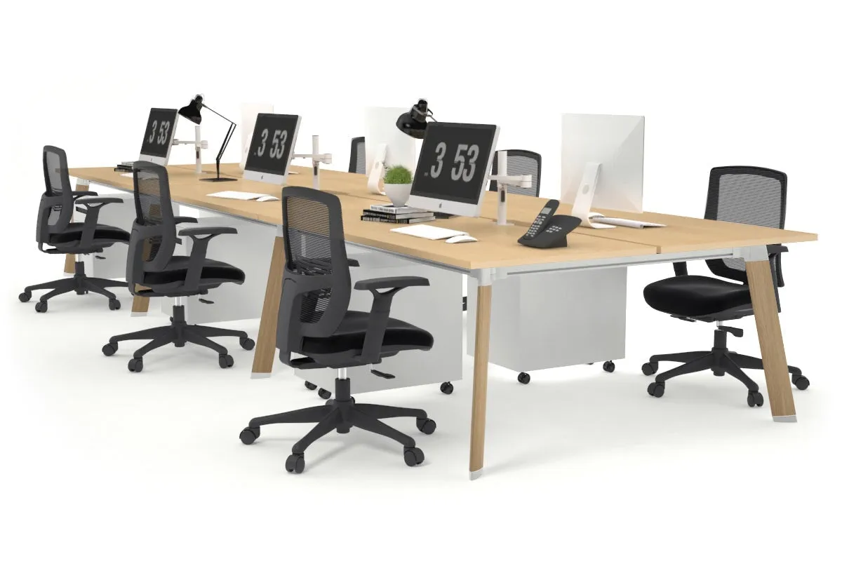 Switch - 6 Person Workstation Wood Imprint Frame [1800L x 800W with Cable Scallop]