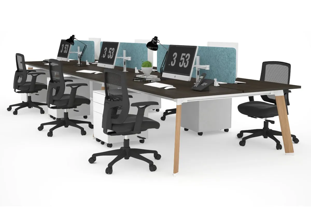 Switch - 6 Person Workstation Wood Imprint Frame [1800L x 800W with Cable Scallop]