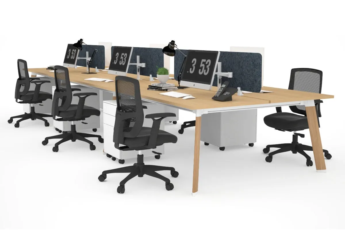 Switch - 6 Person Workstation Wood Imprint Frame [1800L x 800W with Cable Scallop]