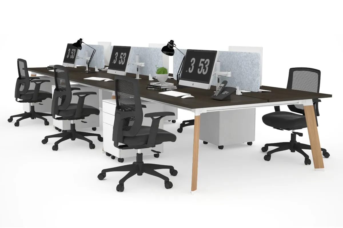 Switch - 6 Person Workstation Wood Imprint Frame [1800L x 800W with Cable Scallop]